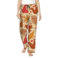 thumbnail image 1 of Naloa Autumn Animal Maple Leaves Pajamas Pants for Women, Lounge for Women,Women’s Pajama Lounge Pants-XX-Large, 1 of 6