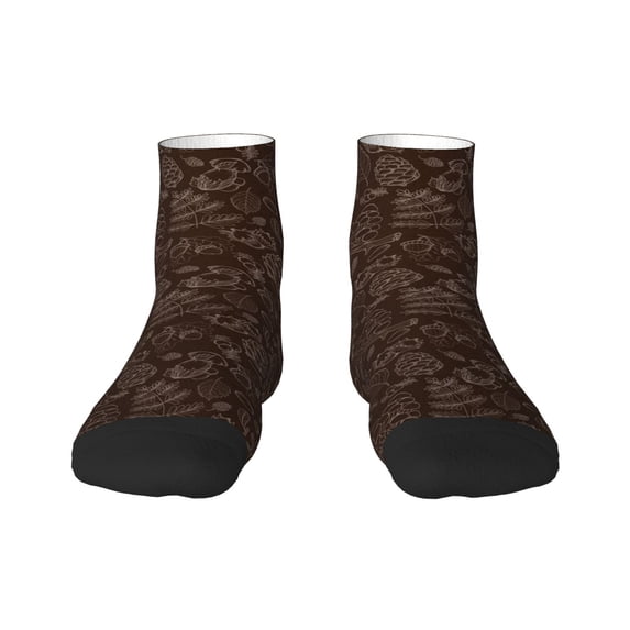 Naloa Autumn Brown Plants Ankle Socks for Women Non Slip Socks No Show Socks Classic Low Cut Casual Socks Casual Socks