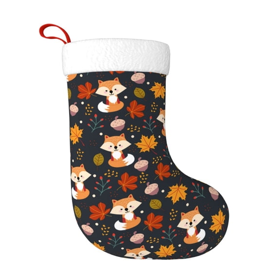 Naloa Autumn Fox Christmas Stockings Decorations, Xmas Ornaments, DIY Personalized Farmhouse Decor for Home Family Party Tree