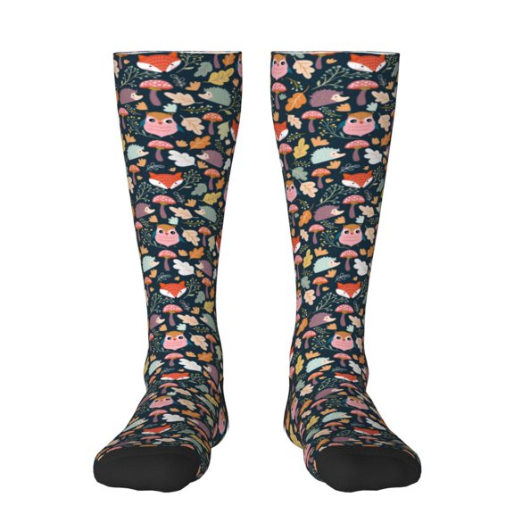 Naloa Autumn Fox Owl Thigh High Socks Extra Long Stretchy Sock Women Over Knee High Opaque Stocking Daily Wear