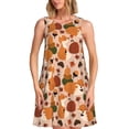thumbnail image 1 of Naloa Autumn Fox Pumpkin Lazy Print Women's Summer Spring Casual Beach Sundress,Vacation Sleeveless Tank Crewneck Loose Dresses, 1 of 7