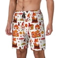 thumbnail image 1 of Naloa Autumn Gnome Print Men Swim Trunks with Compression Liner ,Board Shorts,Men's Swim Shorts with Drawstring and Elastic Waistband-Large, 1 of 6