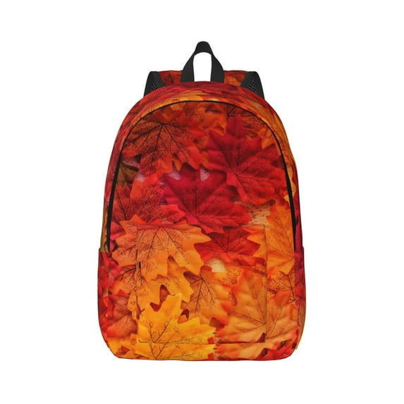 Naloa Autumn Leaf Canvas Backpack for Men Women Rucksack Casual Travel Daypack College Tote Satchel Bookbag for Teens-Medium