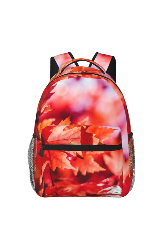 Autumn Maple Leaves Print Solid Color Tie Formal Necktie for MenSuitable for business, daily life, work