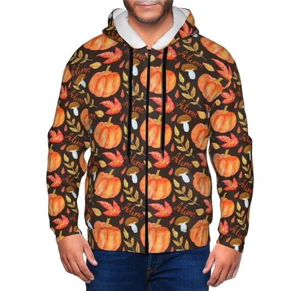 Naloa Autumn Pumpkin Men’s Hoodies, Zip up Hoodie, Sweatshirts,Hoodies for Men Sizes S-3XL-Small