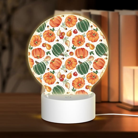 Naloa Autumn Pumpkins Acrylic LED Night Light Custom LED Lights Personalized Nightlight Customized Gifts for Family Couples Friends