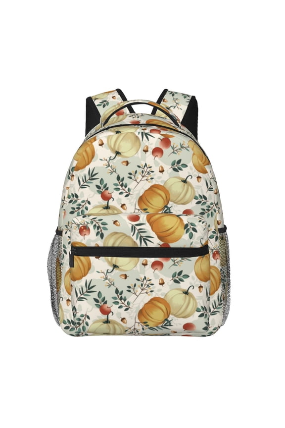 Autumn Pumpkins Leaves Print Solid Color Tie Formal Necktie for MenSuitable for business, daily life, work