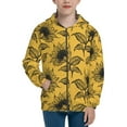 thumbnail image 1 of Naloa Autumn Sunflower Teenage Zipper Hoodie, Long Sleeve Zip Up Hoodies Casual Jackets Tops for 7-12 Years-Medium, 1 of 6