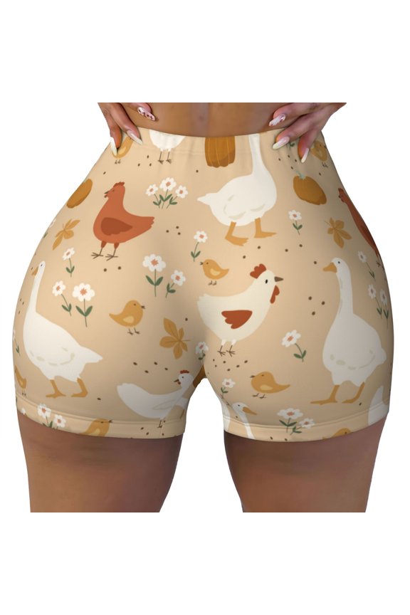 Autumn and Thanksgiving Biker Shorts for Women Seamless Scrunch Short Women’s Yoga Shorts for Gym Running Sport Shorts - XX-Large