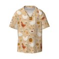 thumbnail image 1 of Naloa Autumn and Thanksgiving Men's Loose Fit Cuban Collar Short-Sleeve Shirt with Button-down and Chest Pocket for Everyday Wear Outings - Medium, 1 of 7