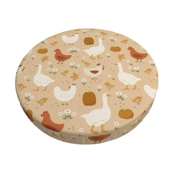 Naloa Autumn and Thanksgiving Round Bar Stool Cushion Cover 12-14 inch, Fits Kitchen, Office, Restaurant Chairs - 12 inch