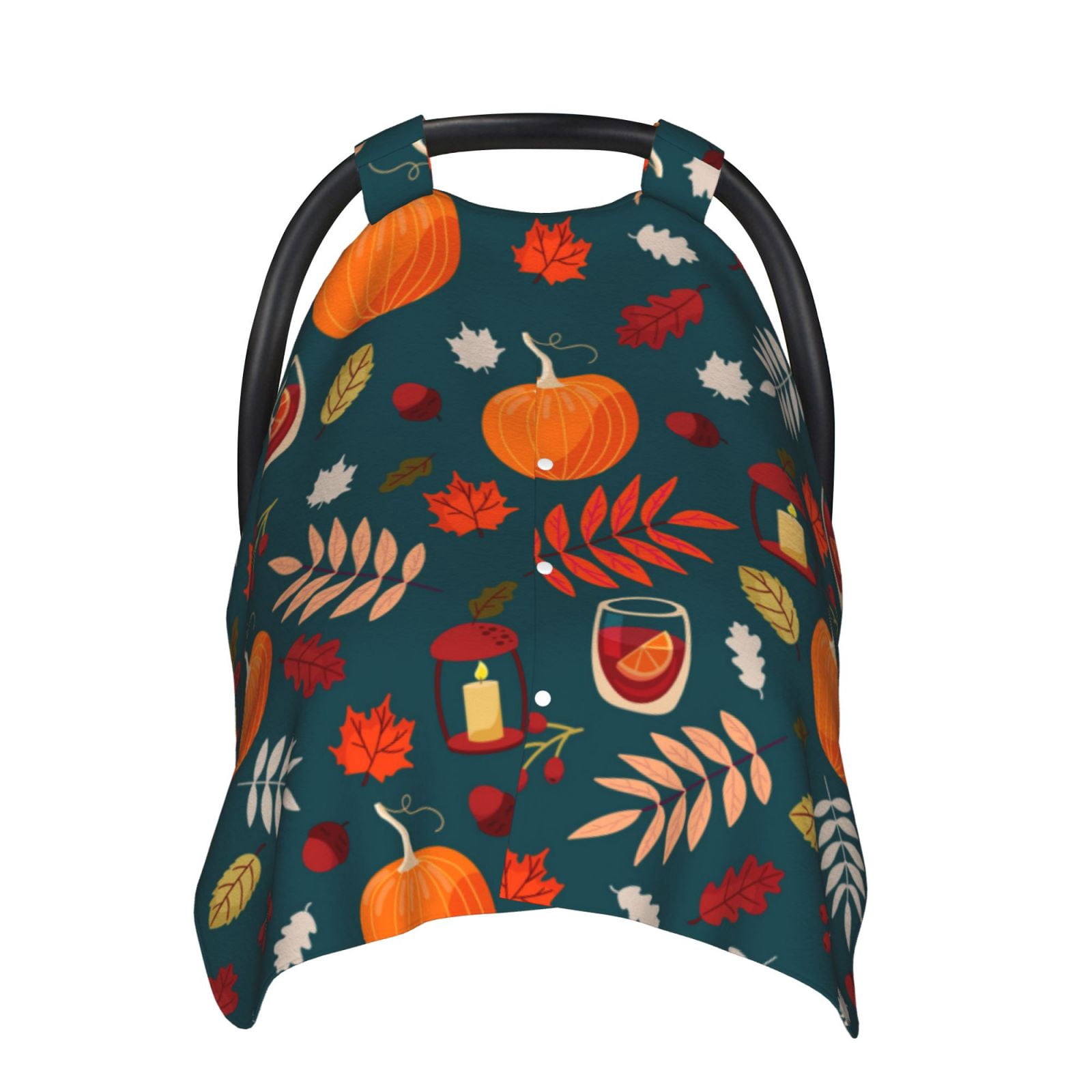 Naloa Autumn with Pumpkins Baby Car Seat Cover, Breathable Baby Carrier Cover, Multiuse Baby Carrier Cover & Nursing Breastfeeding Cover