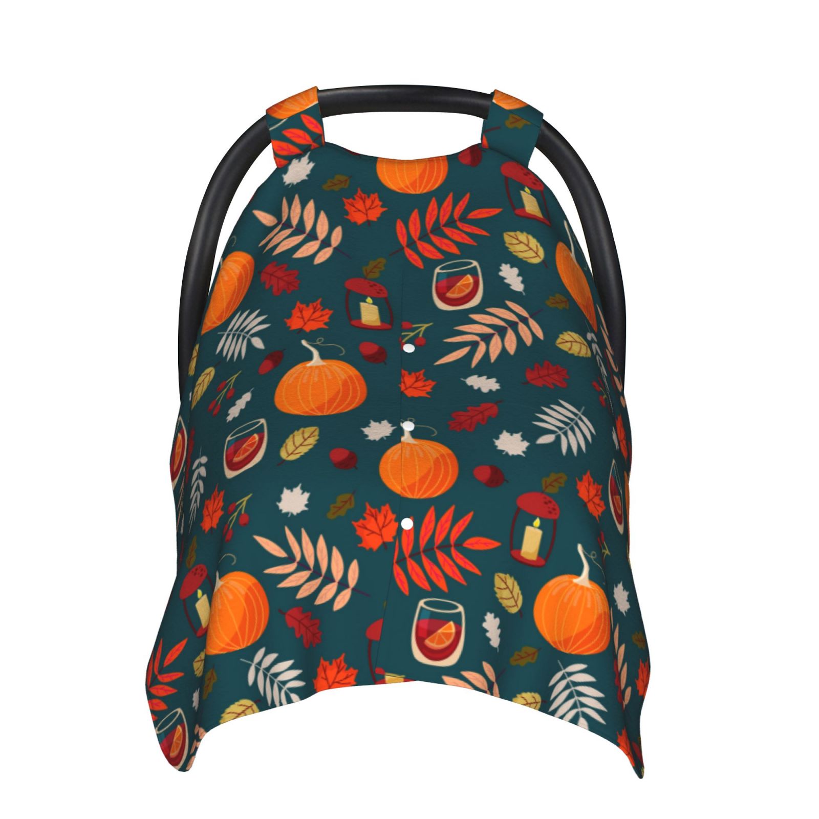 Naloa Autumn with Pumpkins Baby Car Seat Cover, Breathable Baby Carrier Cover, Multiuse Baby Carrier Cover & Nursing Breastfeeding Cover