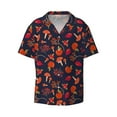 thumbnail image 1 of Naloa Autumnal Forest Men's Loose Fit Cuban Collar Short-Sleeve Shirt with Button-down and Chest Pocket for Everyday Wear Outings - 3X-Large, 1 of 7