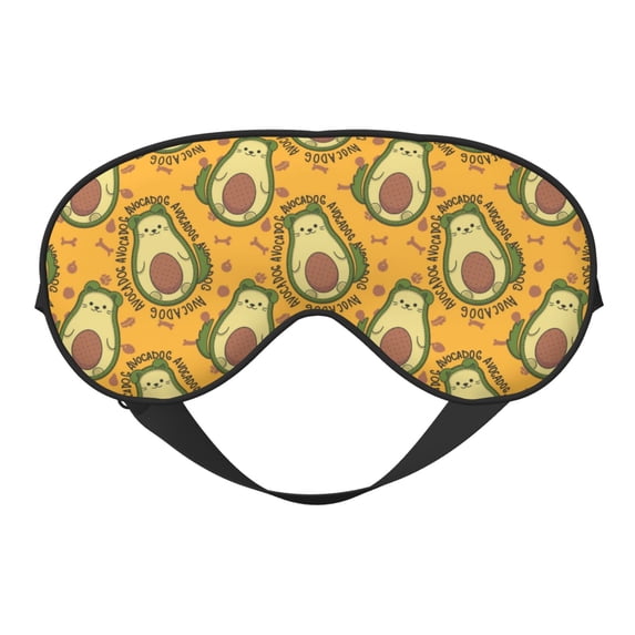 Naloa Avocado Dog Print Sleep Mask for Sleeper, Light Blocking Sleeping Eye Mask for Women Men, Eye Shade with Adjustable Strap for Travel, Nap,Meditation
