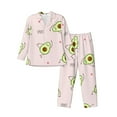 thumbnail image 1 of Naloa Avocado Doing Sport Yoga Men’s Pajamas Set - Long Sleeve Button Down Sleep Shirt and Pajama Bottoms Sleepwear Set-Medium, 1 of 7
