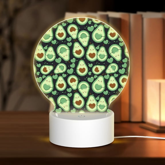 Naloa Avocado Heart Acrylic LED Night Light Custom LED Lights Personalized Nightlight Customized Gifts for Family Couples Friends