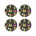 thumbnail image 1 of Naloa Avocado Love Leather Coasters for Drinks, Durable Drink Coasters 4 Set for Tabletop Protection, Luxurious Home Décor and Housewarming Gift ( {designName})Round Shape, 1 of 6