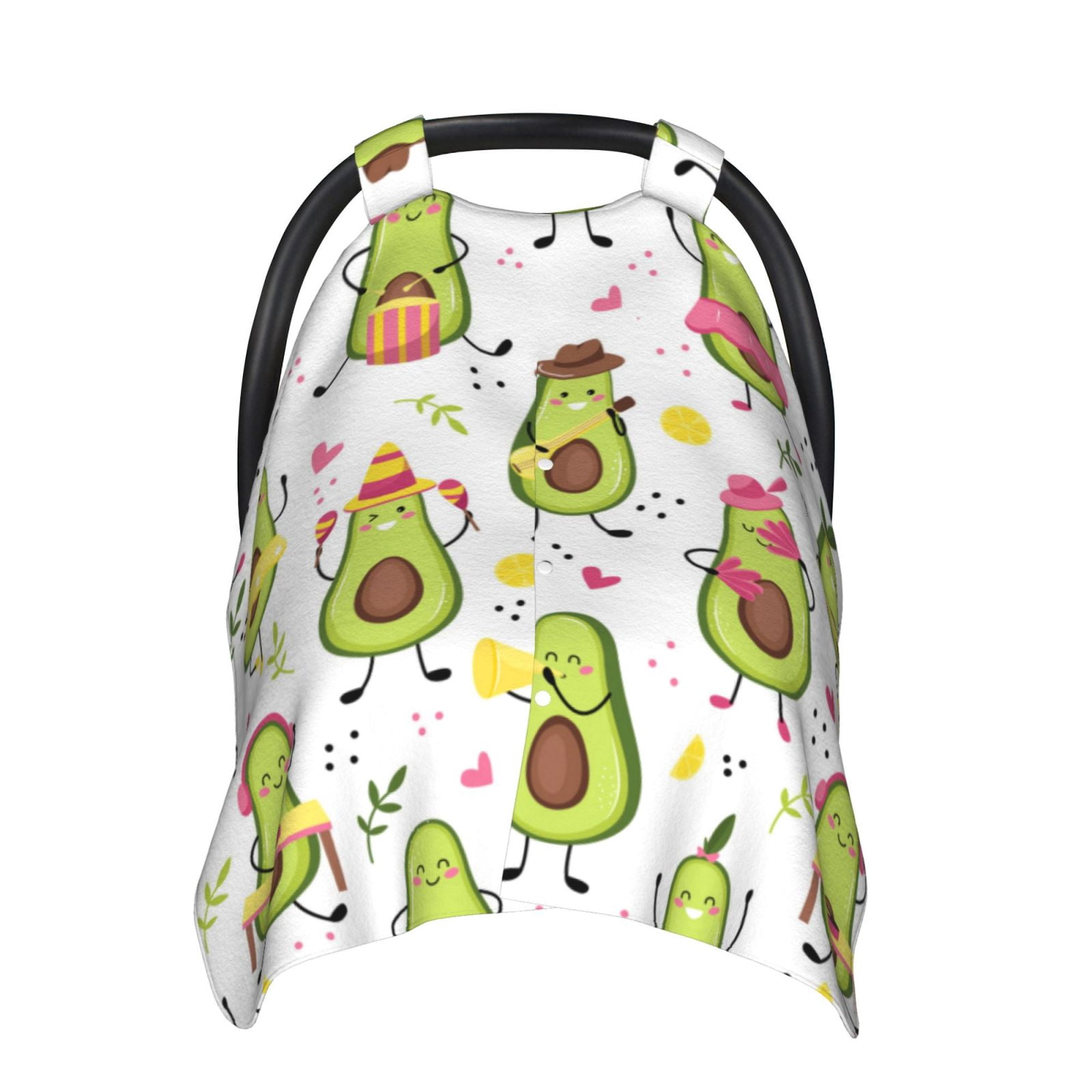 Naloa Avocado Playing Music Baby Car Seat Cover, Breathable Baby Carrier Cover, Multiuse Baby Carrier Cover & Nursing Breastfeeding Cover