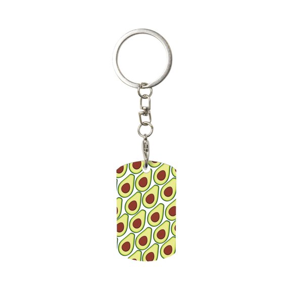 Naloa Avocado Print Keyfob with Split Key Ring and Print Labels, Key Labels Key Chain Tags, Luggage Tags, Car Key Chain Ring Keyfob Gift