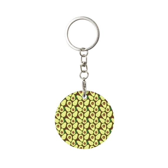 Naloa Avocado Print Round Keychain Keychain Key Ring, Key Tag, Key Chain Bulk for Gift Accessories (Round)