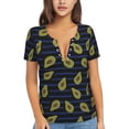 thumbnail image 1 of Naloa Avocado Print T-Shirts Short Sleeve V Neck Tees for Women Fashion Tops Trendy Lightweight Soft Casual Summer Outfits Clothes, 1 of 5