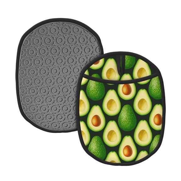 Naloa Avocado Silicone Pot Holders, Oven Mitts Heat Resistant Hot Pads, Non Slip Pot Holder for Kitchen Baking and Cooking 9.4 x 7.5 Inches