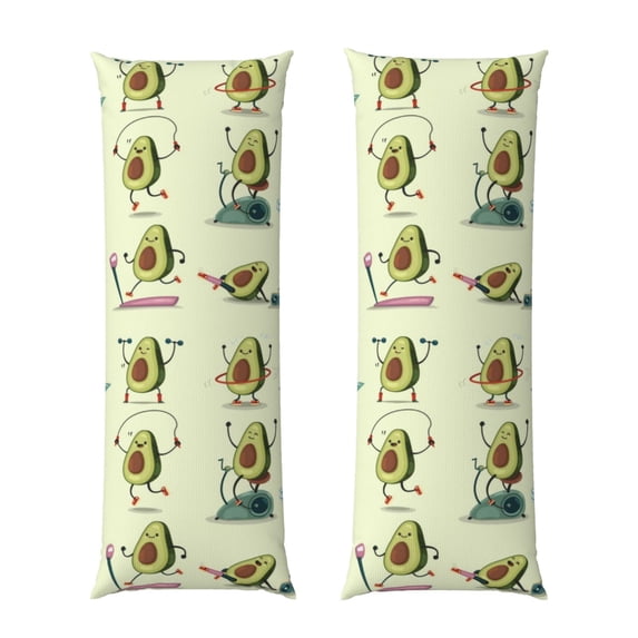 Naloa Avocado for Exercise Super Soft 20x60 Body Pillow Case,Long Side Hidden Zipper(PILLOWS ARE NOT INCLUDED)