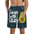 thumbnail image 1 of Naloa Avocado in Space1 Men's Beach Shorts, Surfing shorts, Swim trunks, Quick Dry Swim Trunks for Surfing Beach Fun - X-Large, 1 of 9