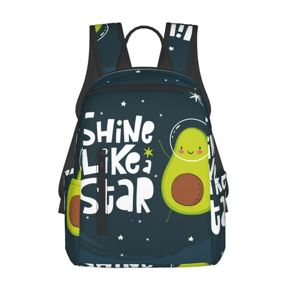 Naloa Avocado in Space1 Print Lightweight DayBackpack Suitable for school, work, shopping, travel, etc.
