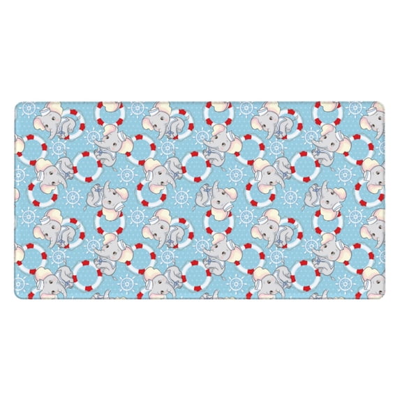Naloa Baby Elephant Gaming Mouse Pad Large Mouse Mat Long Extended Desk Pad Non-Slip Rubber Mice Pads Stitched Edges Thin Pad (16x29.5 Inch)