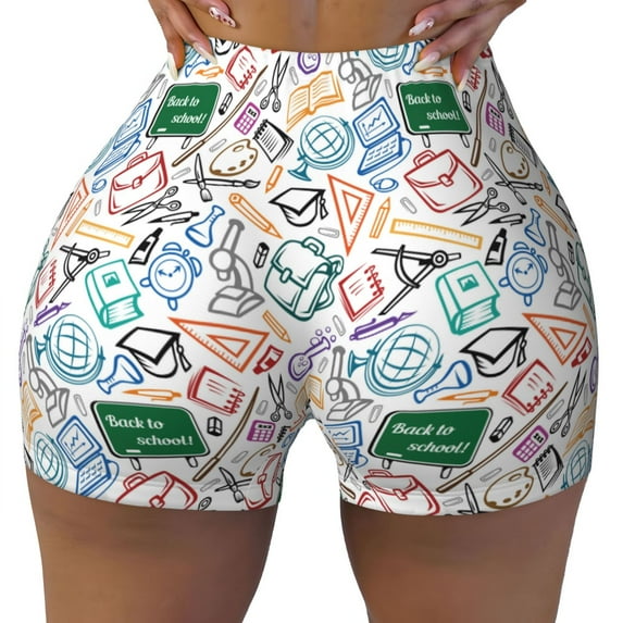 Naloa Back To School Biker Shorts for Women Seamless Scrunch Short Women’s Yoga Shorts for Gym Running Sport Shorts - Medium
