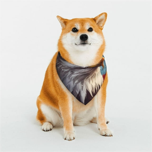Naloa Bald Eagle Pilot Dog Bandana Large and Small-Dog Scarf Bib Handkerchief Accessories for Dogs and Cats(S-L)-Large