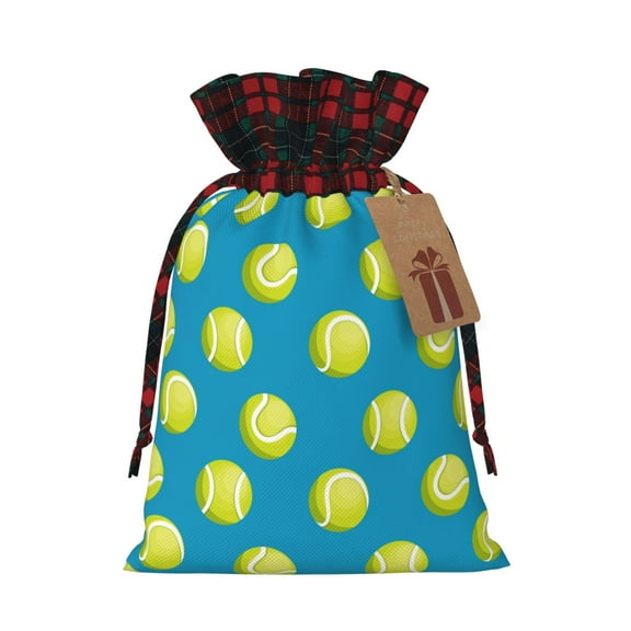 Naloa Ball Tennis Christmas Gift Bags Christmas Drawstring Gift Bags Christmas Trees Decorations Indoor Holiday Party Christmas Treat Bags-Black