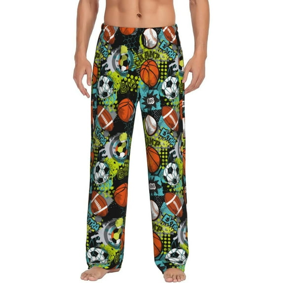 Naloa Balls Pajama Pants Men, PJ Bottoms, Sleep & Lounge Pants-Medium