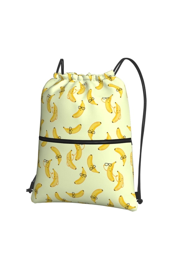 Bananas Drawstring Backpack String Bag Cinch Water Resistant for Gym Shopping Sport Yoga