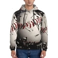 thumbnail image 1 of Naloa Baseball Breaking Glass Men's Casual Hooded Collar Drawstring Hoodies Pullover Sweatshirts Casual Long Sleeve Shirts-Large, 1 of 7