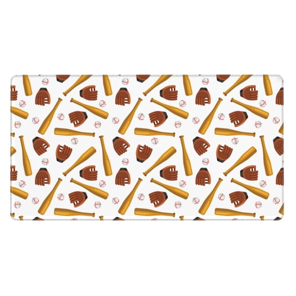 Naloa Baseball Sport Gaming Mouse Pad Large Mouse Mat Long Extended Desk Pad Non-Slip Rubber Mice Pads Stitched Edges Thin Pad (16x29.5 Inch)