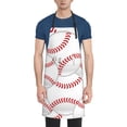thumbnail image 1 of Naloa Baseballs Apron Kitchen Aprons with Pockets for Women Men Chef, 1 of 8