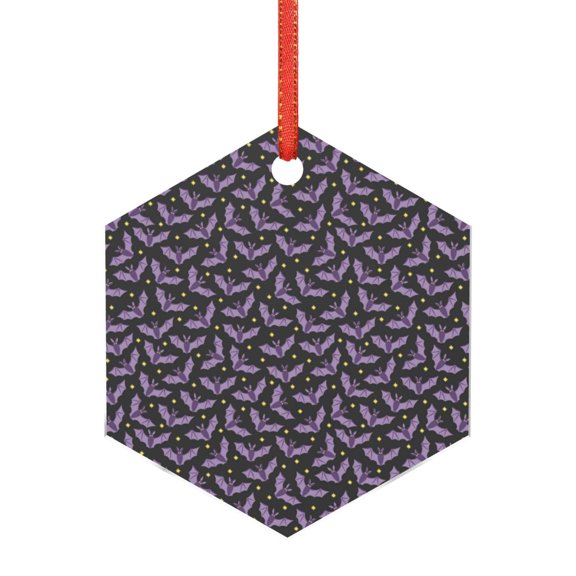 Naloa Bat Purple Acrylic Santa Tree Decorations Christmas Hanging Pendant for Christmas Winter New Year Party Hanging Decorations-Hexagon