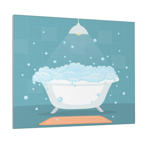 Naloa Bathtub with Soap Bubbles Print Canvas Bathroom Wall Art,Bathroom Wall Art Decoration, Canvas Poster Prints,Decorative Paintings for Living Room, Bathroom, Kids Room