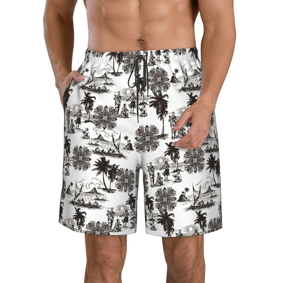 Naloa Beach Men's Beach Shorts, Surfing shorts, Swim trunks, Quick Dry Swim Trunks for Surfing Beach Fun - X-Large
