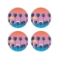 thumbnail image 1 of Naloa Beach with Palm Trees Leather Coasters for Drinks, Durable Drink Coasters 4 Set for Tabletop Protection, Luxurious Home Décor and Housewarming Gift ( {designName})Round Shape, 1 of 6