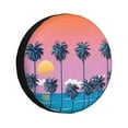 thumbnail image 1 of Naloa Beach with Palm Trees PVC Leather Spare Tire Wheel Cover for Car Truck SUV Camper Trailer Universal Fit many size14 inch, 1 of 6