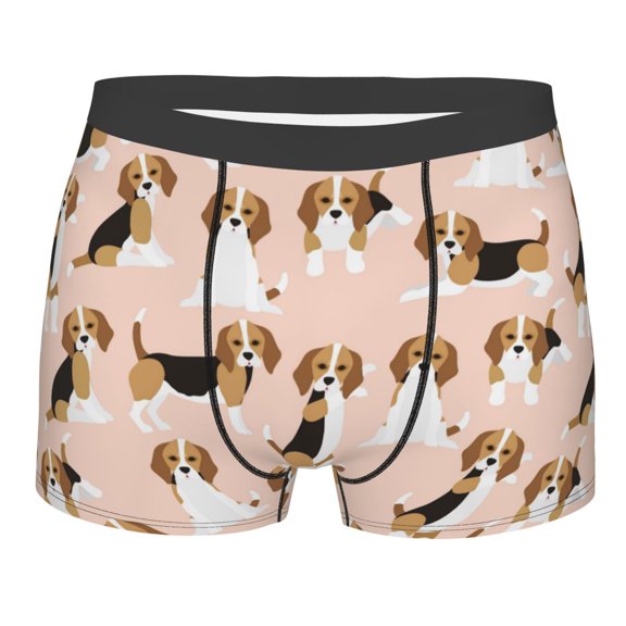 Naloa Beagle Dog On Brown Print Mens Underwear - Boxers for Men, Classic Briefs for Men