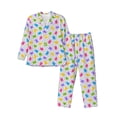 thumbnail image 1 of Naloa Bear And Polka Dot Men’s Pajamas Set - Long Sleeve Button Down Sleep Shirt and Pajama Bottoms Sleepwear Set-Medium, 1 of 7