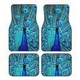 thumbnail image 1 of Naloa Beautiful Blue Peacock Car Foot Mat Set of 4 Pieces - Universal Floor Liner Neoprene Full Set Floor Mats for Cars Trucks SUV, 1 of 7