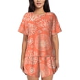 thumbnail image 1 of Naloa Beautiful Corals Women's Short-Sleeved Pajama Set, Loungewear, Summer pajamas, Breathable Cozy - Small, 1 of 9
