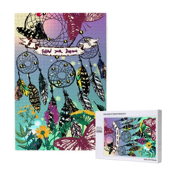 Naloa Beautiful Dreamcatcher Custom Puzzles Personalized Puzzle 1000 Pieces from Photo Custom Jigsaw Puzzle for Wedding, Graduation, (29.519.7in, Vertical)