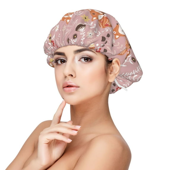 Naloa Beautiful Fox Adjustable Hair Bonnet for Sleeping, Hair Wrap Sleep Cap Turban for Women Men, Curly Straight Hair Long Large Braid Unisex